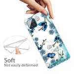 Samsung Galaxy A12 Clear Case Butterflies and Flowers Retro