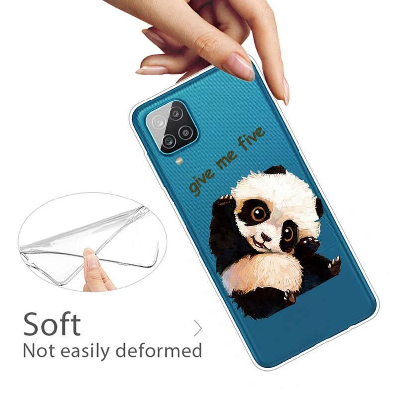 Case Samsung Galaxy A12 Transparent Panda Give Me Five