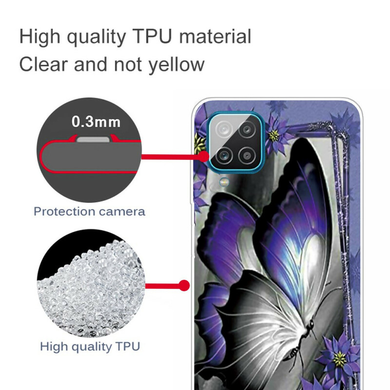 Case Samsung Galaxy A12 Butterfly Royal