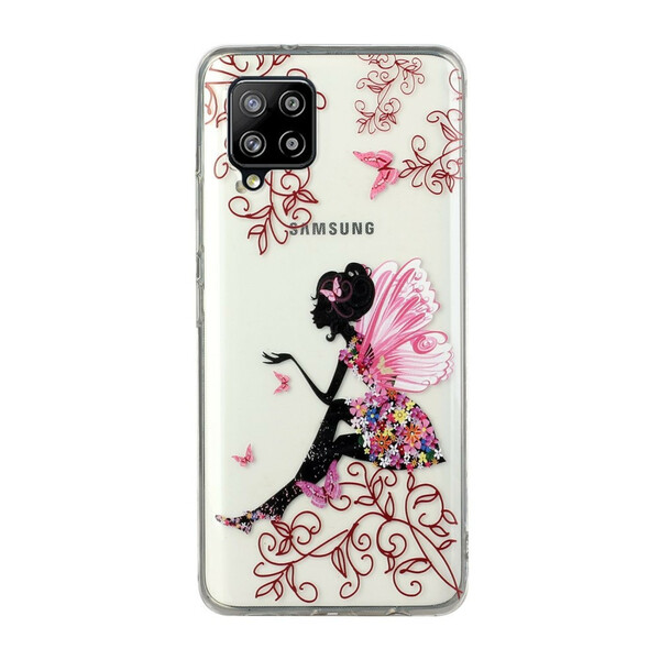 Samsung Galaxy A12 Transparent Flowery Fairy Case