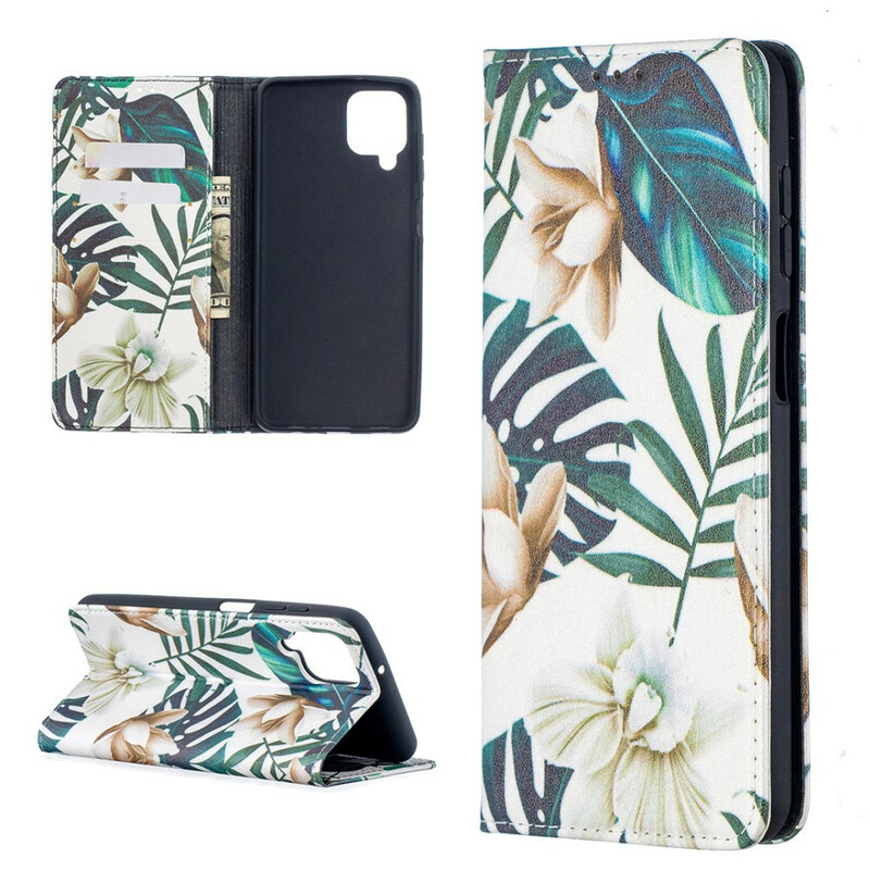 Flip Cover Samsung Galaxy A12 Feuilles