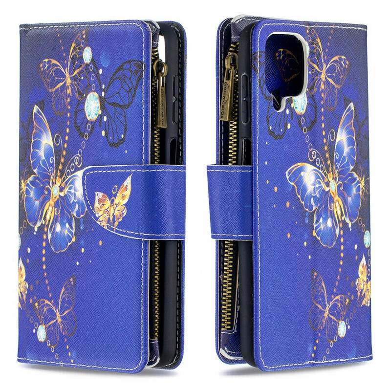 Samsung Galaxy A12 Zipped Pocket Butterflies Case