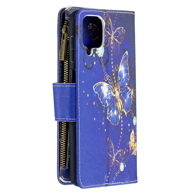 Samsung Galaxy A12 Zipped Pocket Butterflies Case