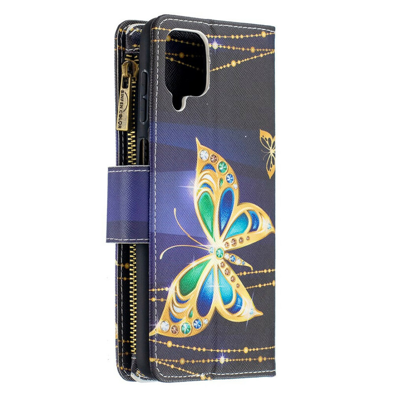 Samsung Galaxy A12 Zipped Pocket Butterflies Case