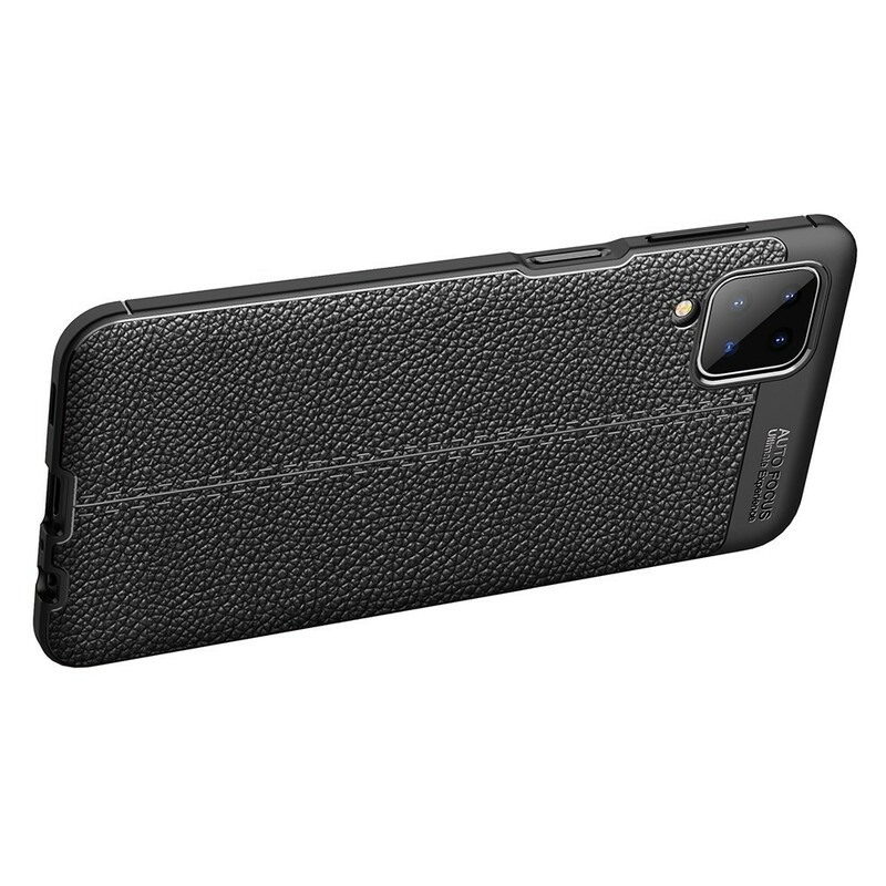 Samsung Galaxy A12 Leather Case Lychee Effect Double Line
