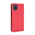 Flip Cover Samsung Galaxy A12 Effet Cuir Vintage Stylisé