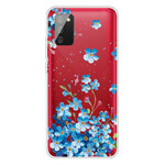 Case Samsung Galaxy A02s Blue Flowers