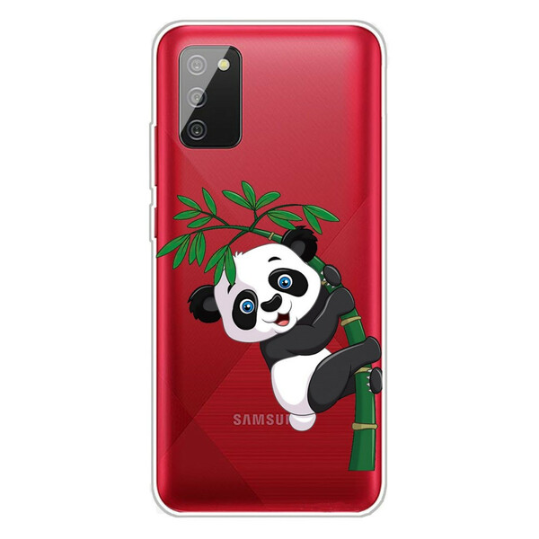 Samsung Galaxy A02s Transparent Case Panda On Bamboo