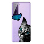 Case Samsung Galaxy S21 Plus 5G Cat and Butterfly