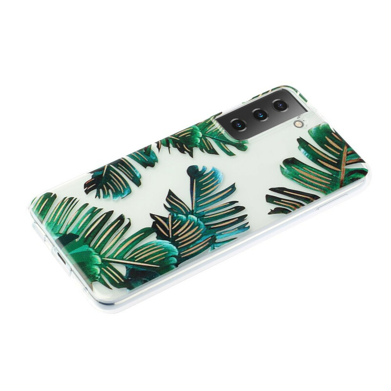 Samsung Galaxy S21 Plus 5G Clear Case Green Leaves
