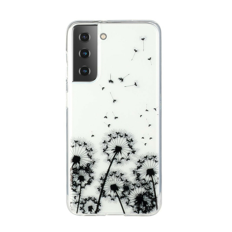 Samsung Galaxy S21 Plus 5G Clear Case Black Dandelion