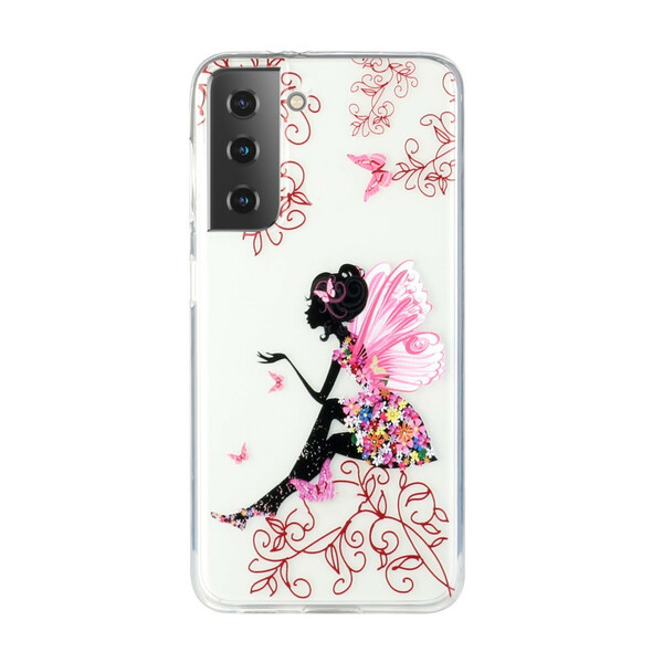 Samsung Galaxy S21 Plus 5G Transparent Flowery Fairy Case