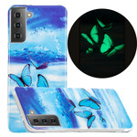 Samsung Galaxy S21 5G Series Butterflies Fluorescent Case