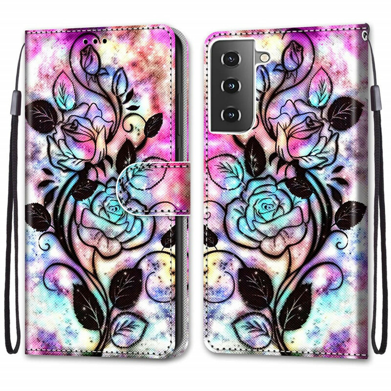 Samsung Galaxy S21 5G Case Neon Flowers