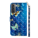 Case Samsung Galaxy S21 5G Light Spot Butterflies with Strap