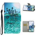 Samsung Galaxy S21 Plus 5G Never Stop Dreaming Navy Lanyard Case