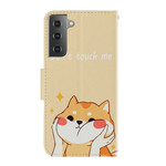 Case Samsung Galaxy S21 5G Cat Don't Touch Me with Lanyard