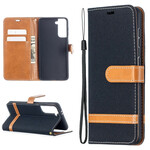 Samsung Galaxy S21 5G Case Fabric and Leather effect with strap