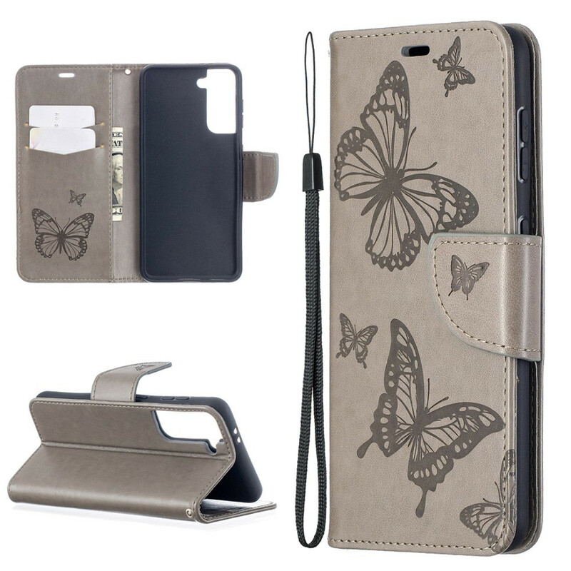 Case Samsung Galaxy S21 5G Butterflies in Flight with Strap