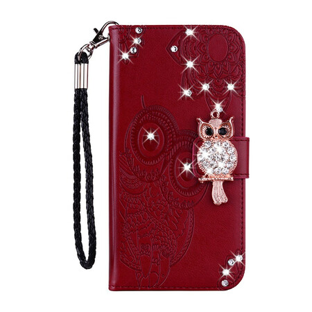 Cover Samsung Galaxy S21 5G Hibou Mandala et Breloque