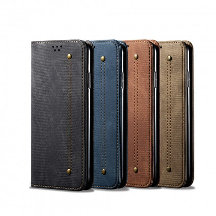 Flip Cover Xiaomi Redmi Note 9 5G / Redmi Note 9T 5G Stoff Jeans