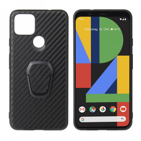 Hülle Google Pixel 4a 5G Kohlefaser Ring-Halterung