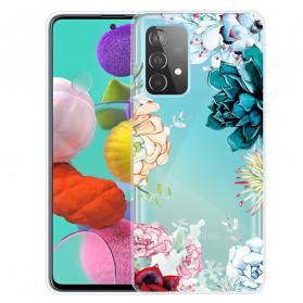 Samsung Galaxy A52 5G Hülle Aquarell-Blumen