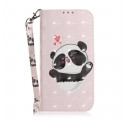 Samsung Galaxy A32 5G Panda Love Tasche mit Riemen