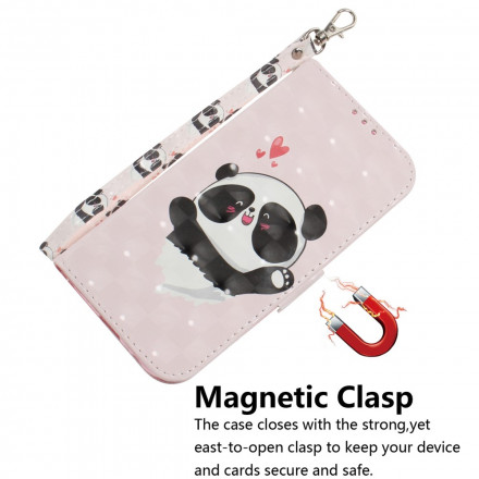 Samsung Galaxy A32 5G Panda Love Tasche mit Riemen