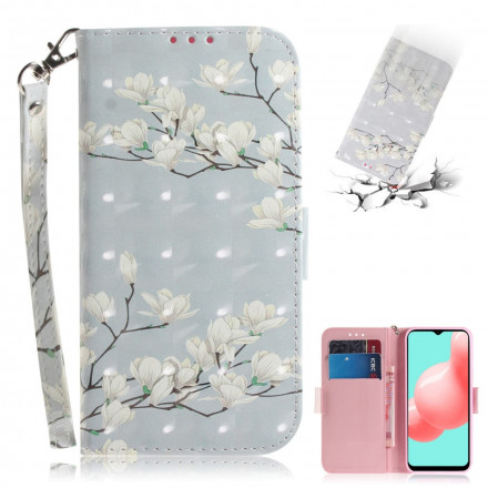 Samsung Galaxy A32 5G Tasche Blumenzweig mit Riemen