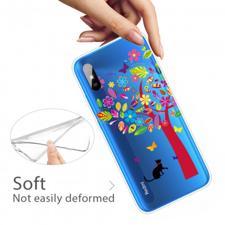 Xiaomi Redmi 9A Cover Katze unter dem bunten Baum