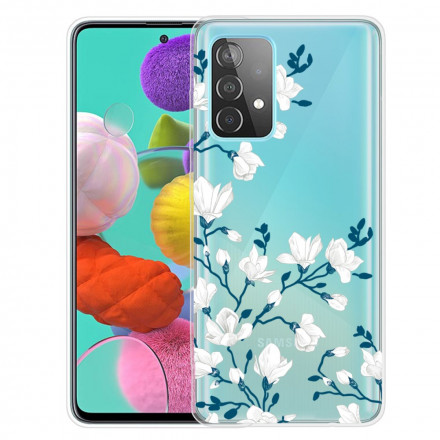 Samsung Galaxy A32 5G Cover Weiße Blumen