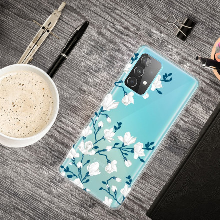 Samsung Galaxy A32 5G Cover Weiße Blumen