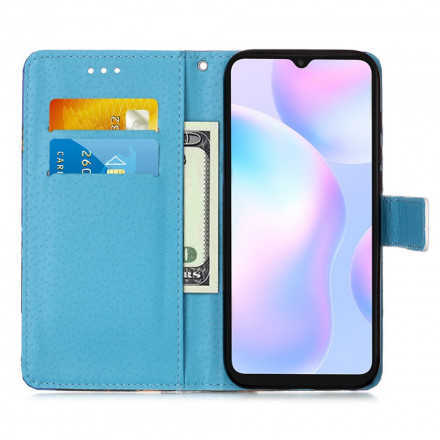 Xiaomi Redmi 9A Love Butterflies Tasche mit Riemen