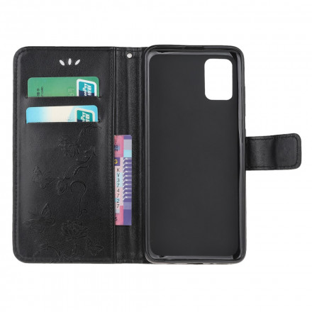 Samsung Galaxy A32 5G Schmetterlinge und Blumen Riemen Tasche