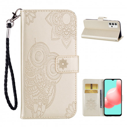 Samsung Galaxy A32 5G Tasche Eule Mandala und Lanyard