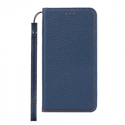 Flip Cover Google Pixel 4a Echtleder Litchi mit Riemen Flip Cover Google Pixel 4a Echtleder Litchi mit Riemen