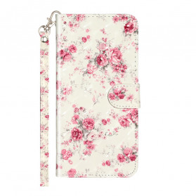 Xiaomi Redmi Note 8T Tasche Blumen Light Spots mit Riemen