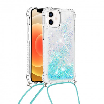 iPhone 12 Mini Cover Glitter und Kordel