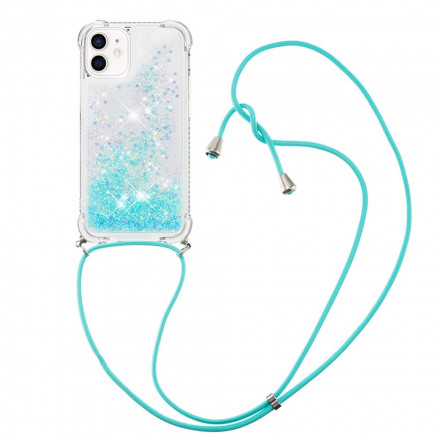 iPhone 12 Mini Cover Glitter und Kordel