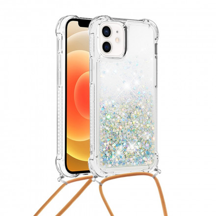 iPhone 12 Mini Cover Glitter und Kordel
