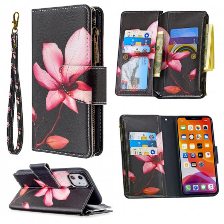 iPhone 11 Tasche mit Reißverschluss Blume