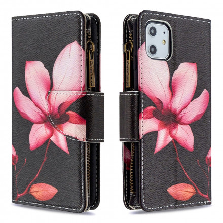 iPhone 11 Tasche mit Reißverschluss Blume