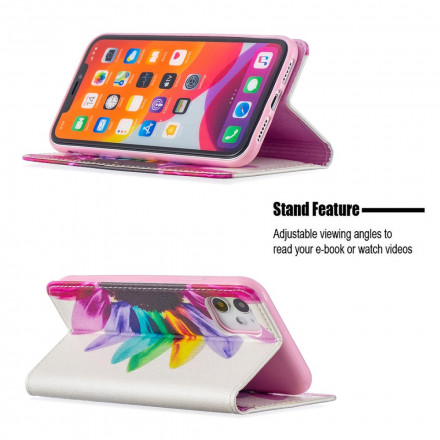 Flip Cover iPhone 11 Blume Aquarell