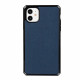 Flip Cover iPhone 11 Echt Litschi-Leder mit Riemen