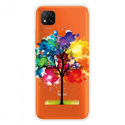 Xiaomi Redmi 9C Transparent Aquarell Baum Cover