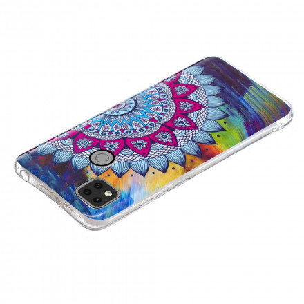 Xiaomi Redmi 9C Mandala Cover Farbig Fluoreszierend