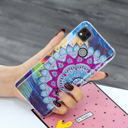 Xiaomi Redmi 9C Mandala Cover Farbig Fluoreszierend