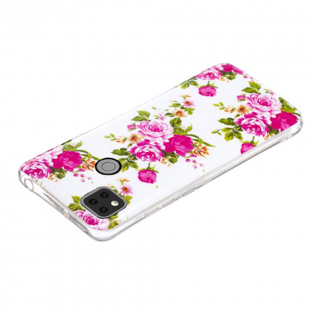 Xiaomi Redmi 9C Cover Liberty Blumen Fluoreszierend