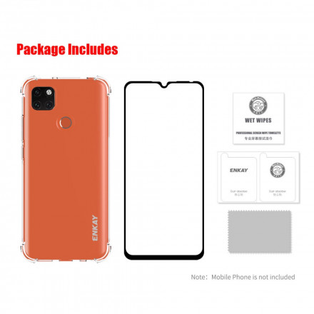 Xiaomi Redmi 9C Combo Cover und gehärtetes Glas Bildschirm ENKAY